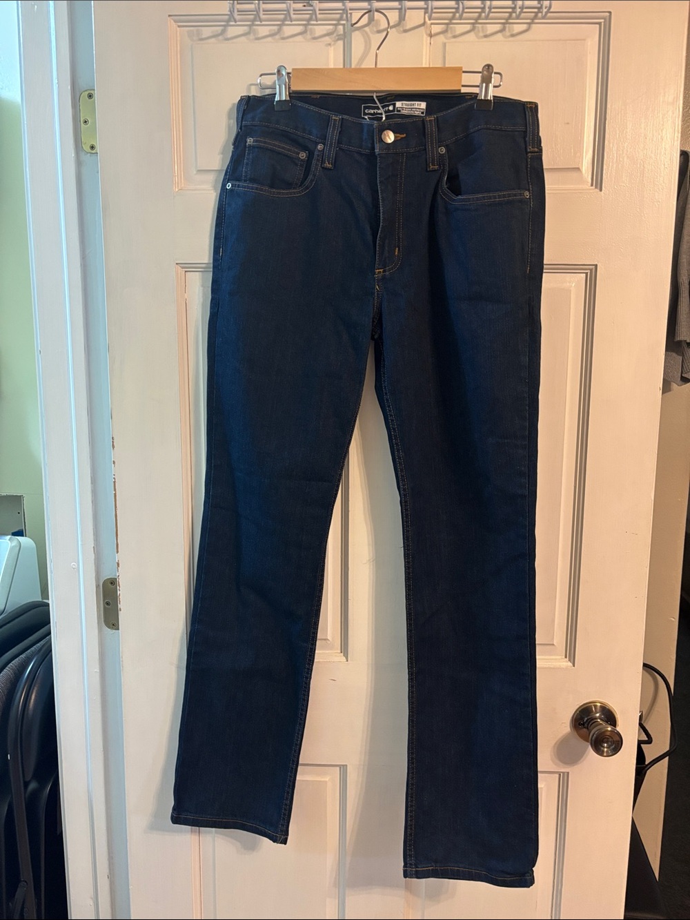 Carhartt Men's Dark Blue Straight-Leg Jeans